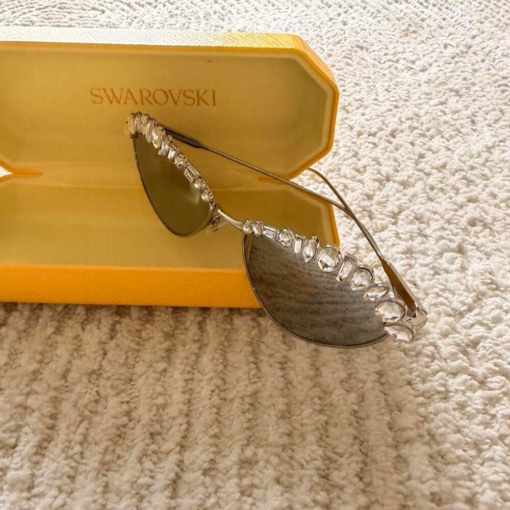 Swarovski silver sunglasses with rhinestones